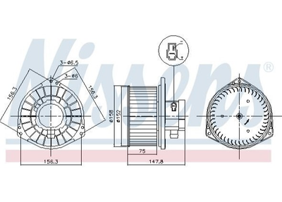 Вентилятор салона MITSUBISHI L200 2006 2.5 пр-во Nissens Nissens (87531)