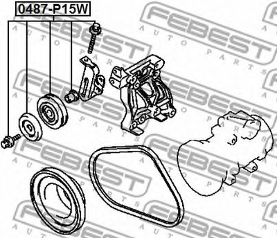 Ролик модуля натягувача ремня Ви-во Febest Febest (0487P15W)
