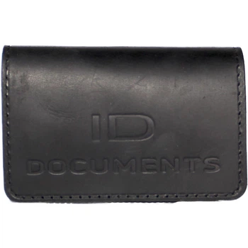 Шкіряна обкладинка для ID документів "ID DOCUMENTS" Чорний
