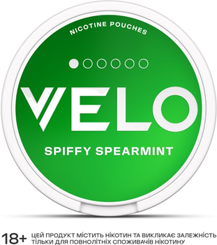Безтютюнові нікотинові подушечки VELO Spiffy Spearmint М'який (4820270362846)
