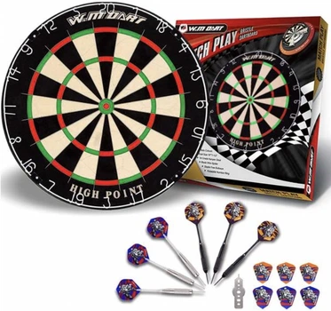 Набор для игры в Дартс WinMax Sport 45 см мишень, двусторонняя защита, 6 дротиков