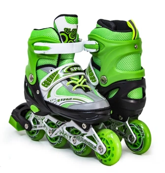Детские раздвижные ролики 34-37 Happy Light green подсветка колеса