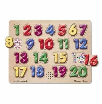 Звуковой пазл для малышей Melissa&Doug" Испанские цифры" деревянные элементы