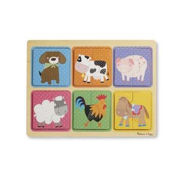 Деревянные пазлы - парочки "Друзья фермы" Melissa&Doug 12 элементов MD31363