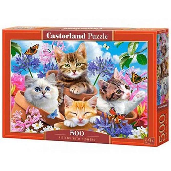 Пазли Castorland "Кошенята в квітах" 500 елементів 47 х 33 см B-53513
