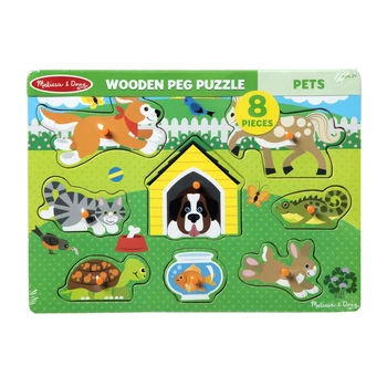 Дерев'яна рамка-вкладиш Melissa&Doug "Домашні тварини" 8 елементів MD19053
