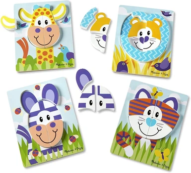 Первые деревянные пазлы 4 в 1 Melissa&Doug "Сафари" MD30131