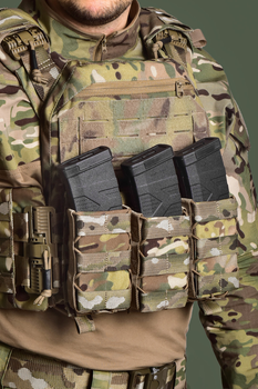 Эластичный открытый тройной подсумок для магазинов АК GigMilitary Elastic Triple Multicam