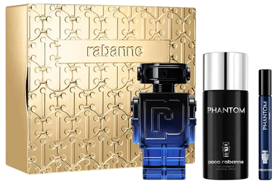 Zestaw męski Paco Rabanne Phantom woda toaletowa Intense 100 ml + woda toaletowa 10 ml + dezodorant 150 ml (3349668635504)