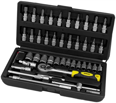 Набор насадок торцевых и бит Sigma 1/4" 46 шт CrV в кейсе (6003511)
