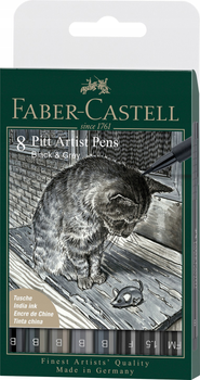 Zestaw linerów Faber-Castell Grey & Black 8 szt (4005401671718)