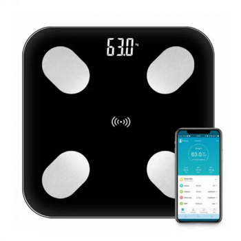 Весы электронные Bluetooth с программой для смартфона черные