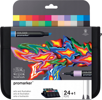 Zestaw markerów Winsor & Newton w piórniku 24 szt (0884955063439)