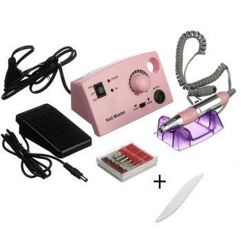 Фрезер для манікюру та педикюру Nail Master ZS-602 65 Вт 45000 об/хв Рожевий (апарат для манікюру та педикюру) + Пилочка для нігтів "хвиля" Lilly Beaute