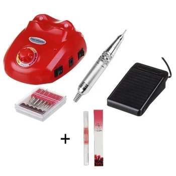 Фрезер для манікюру та педикюру Nail Polisher DM-208, 65 Вт 45000 об/хв (фрезер для апаратного манікюру) червоний + Олія-олівець для кутикули O.P.I