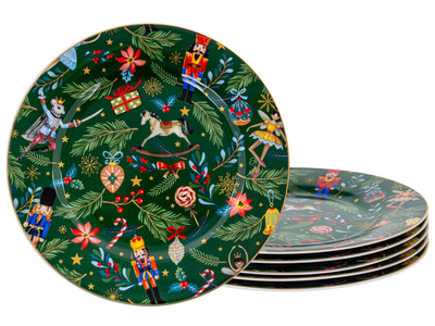 Набір тарілок Lefard Різдвяні Green Christmas 19 см 6 шт 922-071 порцеляна