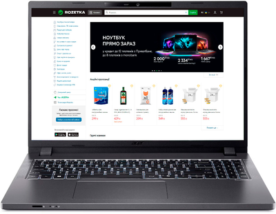 Ноутбук Acer TravelMate P2 16 TMP216-41-TCO-R0KZ (NX.BB2EU.005) Steel Gray