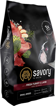 Сухой корм для собак малых пород Savory со свежим мясом индейки и ягнятиной 8 кг (4820232630365)
