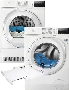 Пральна машина повногабаритна Electrolux 600 SensiCare EW6F2281U + Сушильний автомат Electrolux EW6D283YU + З'єднувальна планка Electrolux E1WYHSK1 (комплект)