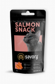 Хрустящие лакомства Savory Snack Подушечки для прихотливых кошек с лососем 60 г (4820232631454)