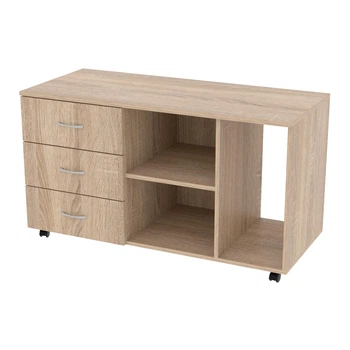 Тумба мобильная на колесиках для офиса и дома, Холдинг COMFORT-3 цвет сонома
