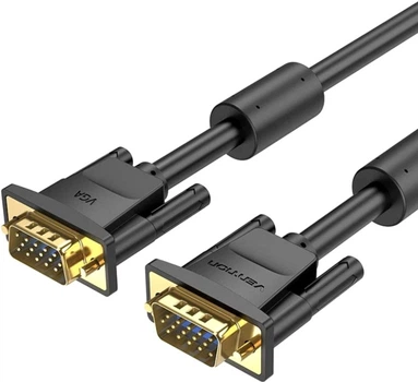 Кабель Vention VGA 15M-15M, 1.5 м, з ферритами Чорний (DAEBG)