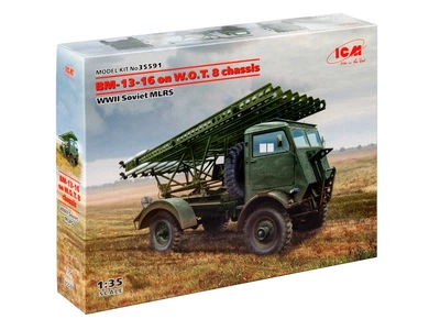 Сборная модель РСЗО БМ-13-16 на шасси W.O.T. 8 ICM (35591)
