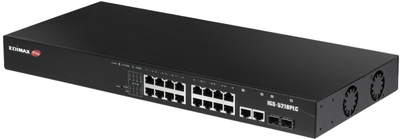 Switch Edimax Industrial Surveillance VLAN 18-Port Gigabit PoE+ Black (IGS-5218PLC)