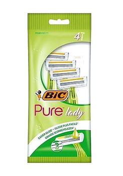 Одноразовые станки для бритья BIC Pure 3 Lady Green женские, 4 шт