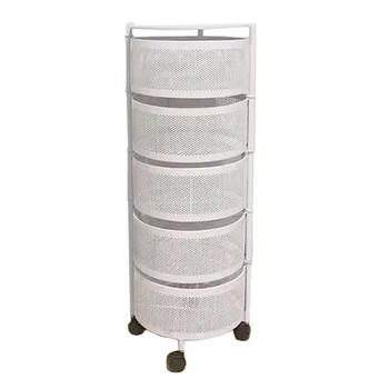 Этажерка на колесах Stenson R93517-W "Sphere", 5 ярусов, 33×89 см, белая