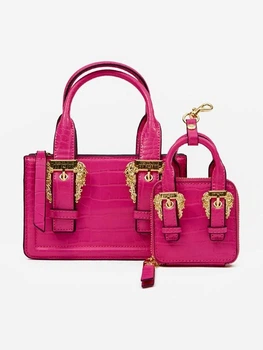 Сумка женская Versace Jeans Couture Handbag 74VA4BFX розовая под рептилию