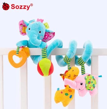 Развивающая игрушка спираль SOZZY Слон на кроватку/коляску подвеска
