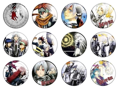 Значки аниме Треос "D.Gray-man" (Ди Грей-мен) - набор 12 шт. (Арт. 135468)