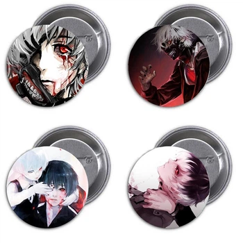 Значки аниме Треос Tokyo Ghoul "Токийский гуль" - набор 4 шт. (Арт. 135271)