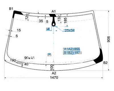 Скло лобове Pilkington для AUDI A6 04-11 (C6), S6 06-11 (C6) 8582AGSGYMVW