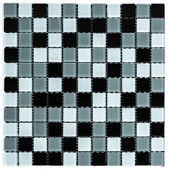 Мозаика из декоративного стекла Sticker Wall 298х298х4,5мм SW-00002369 чёрно-серая