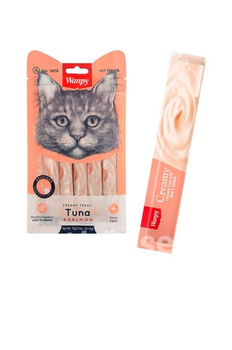 Ласощі для кішок Wanpy Creamy Lickable Treats Tuna & Salmon Ванпі вологий корм Тунець з лососем, 14г х 5 шт (RAC-52)