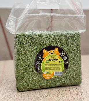 Соєвий наповнювач для туалетів Goldy Cat Tofu Зелений чай, 6л Тофу