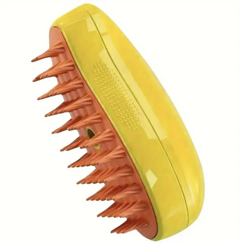 Паровая щетка Pet Brush для вычесывания собак и кошек Щетка для вычесывания подшерстка Желтый (KG-12013)