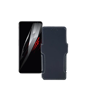 Чохол-книжка з екошкіри для телефону ZTE Nubia red Magic 6R Чорний матовий