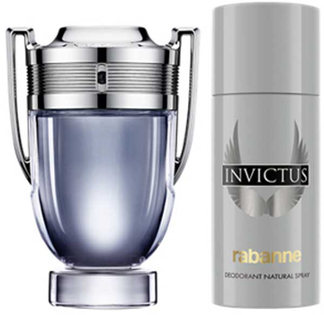 Набір для чоловіків Paco Rabanne Invictus Туалетна вода 100 мл + Парфумований дезодорант 150 мл (3349668635139)