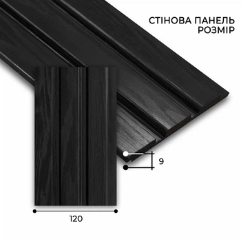 Панель настенная 1209 - 281SP 120х9x2900 мм. Текстура черного дерева
