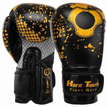 Перчатки боксерские детские PU HARD TOUCH BO-8468 (размер 2oz, Черный) (BO-8468_Черный_2_унции)