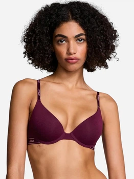 Бюстгальтер з кісточками бавовняний Victoria's Secret 26856092 80D Бордовий (144000416052)