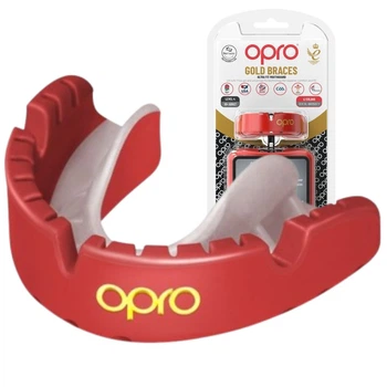Капа OPRO Gold Braces для брекетов 11+ двухслойная для бокса и ММА красная(PP_42868F5802C5)
