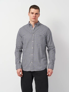 Рубашка хлопковая мужская GANT Reg Light Twill Gingham Shirt 3240193-444 S Синяя (7325707777769)