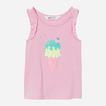 Подростковая майка H&M 060806192_berry 134-140 см Желтая/Клубника (6666000339287)