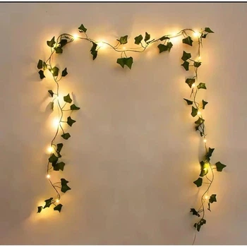 LED-гирлянда светодиодная "Зеленый Плющ" 2,4 м 50 LED лампочок на батарейках Теплый свет SF-54