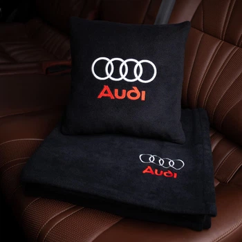 Флисовый набор плед с подушкой черный Audi, AUTO COMFORT