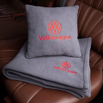 Флисовый набор плед с подушкой серый Volkswagen, AUTO COMFORT